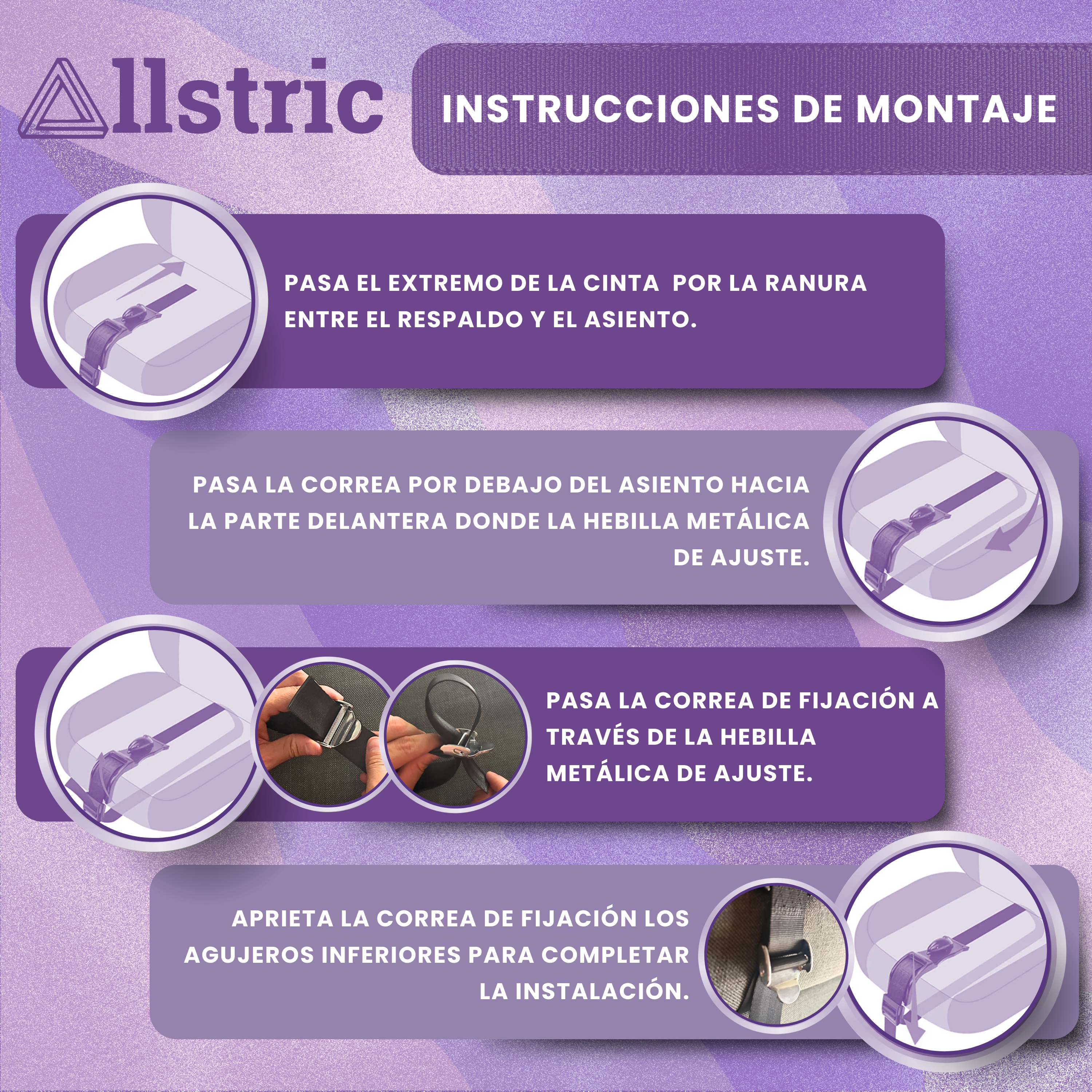 Allstric® Pack Cinturon Embarazada Coche Homologado