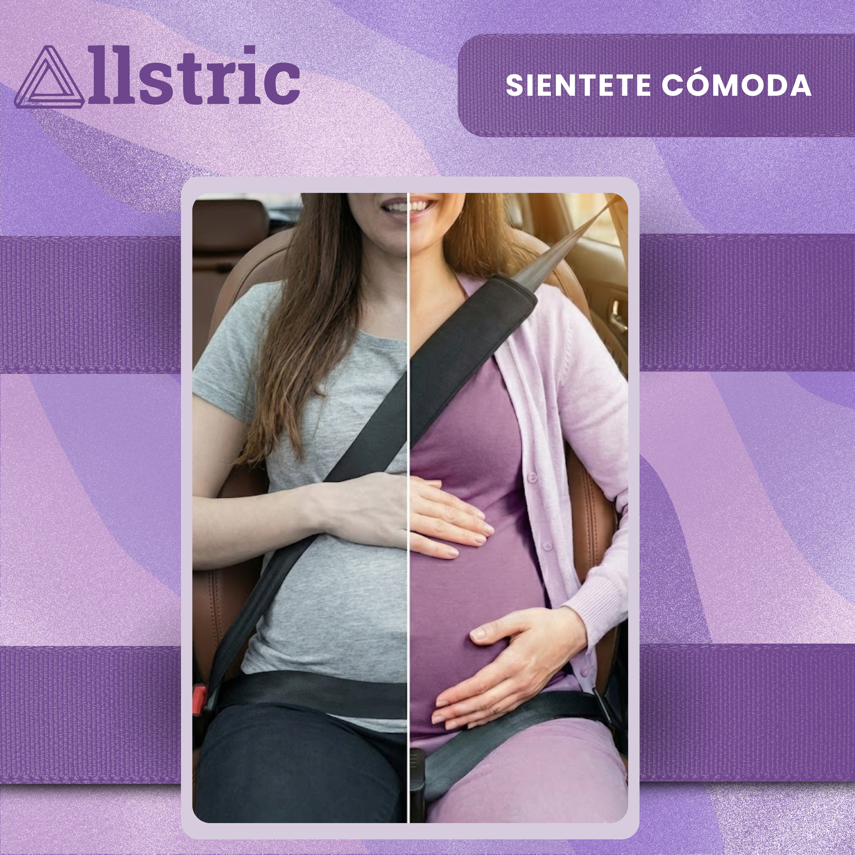 Allstric® Pack Cinturon Embarazada Coche Homologado