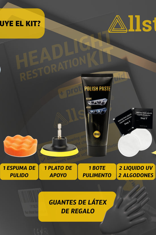 Allstric Kit Profesional Pulir Faros Coche