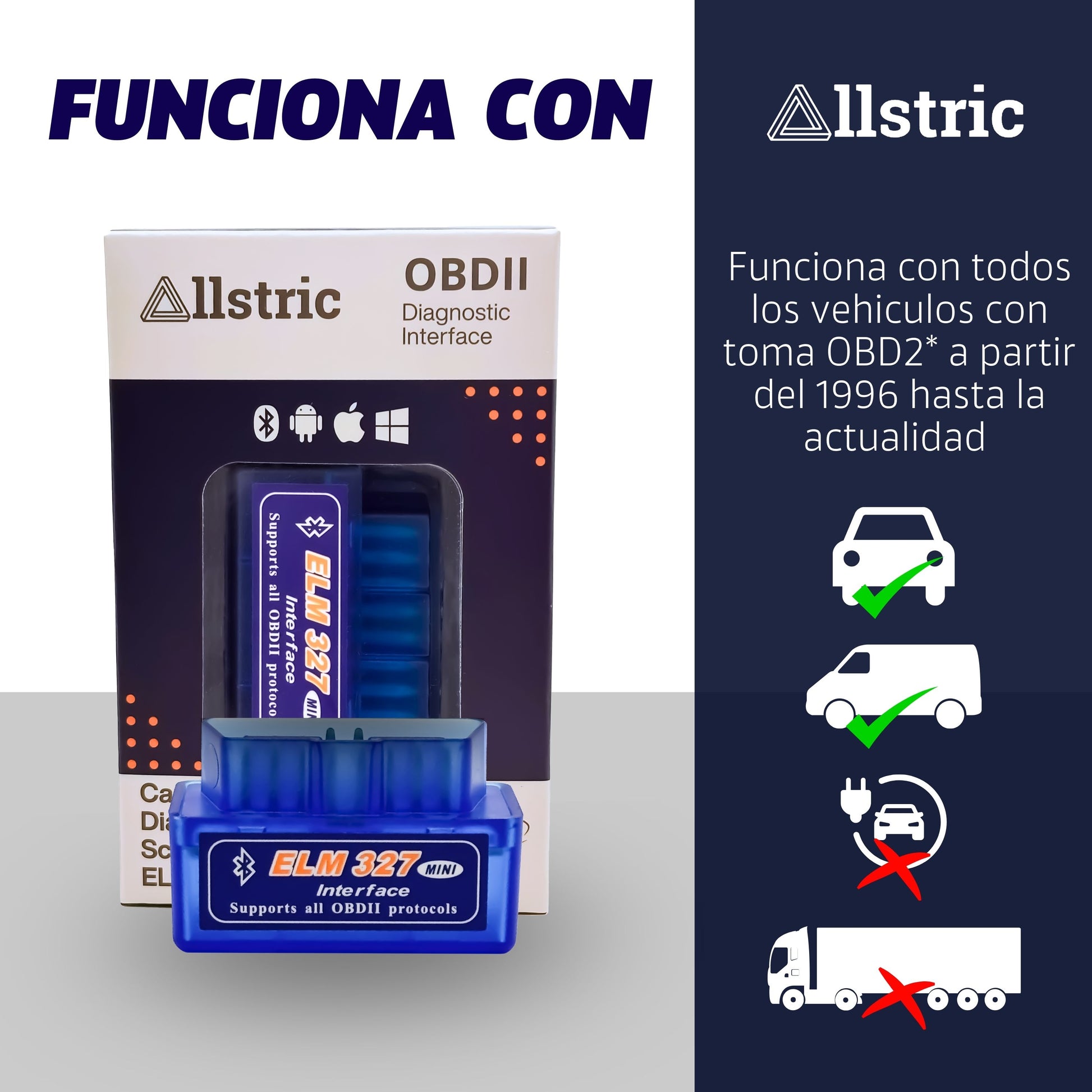 Allstric️ ELM327 OBD2 Herramienta de Diagnosis