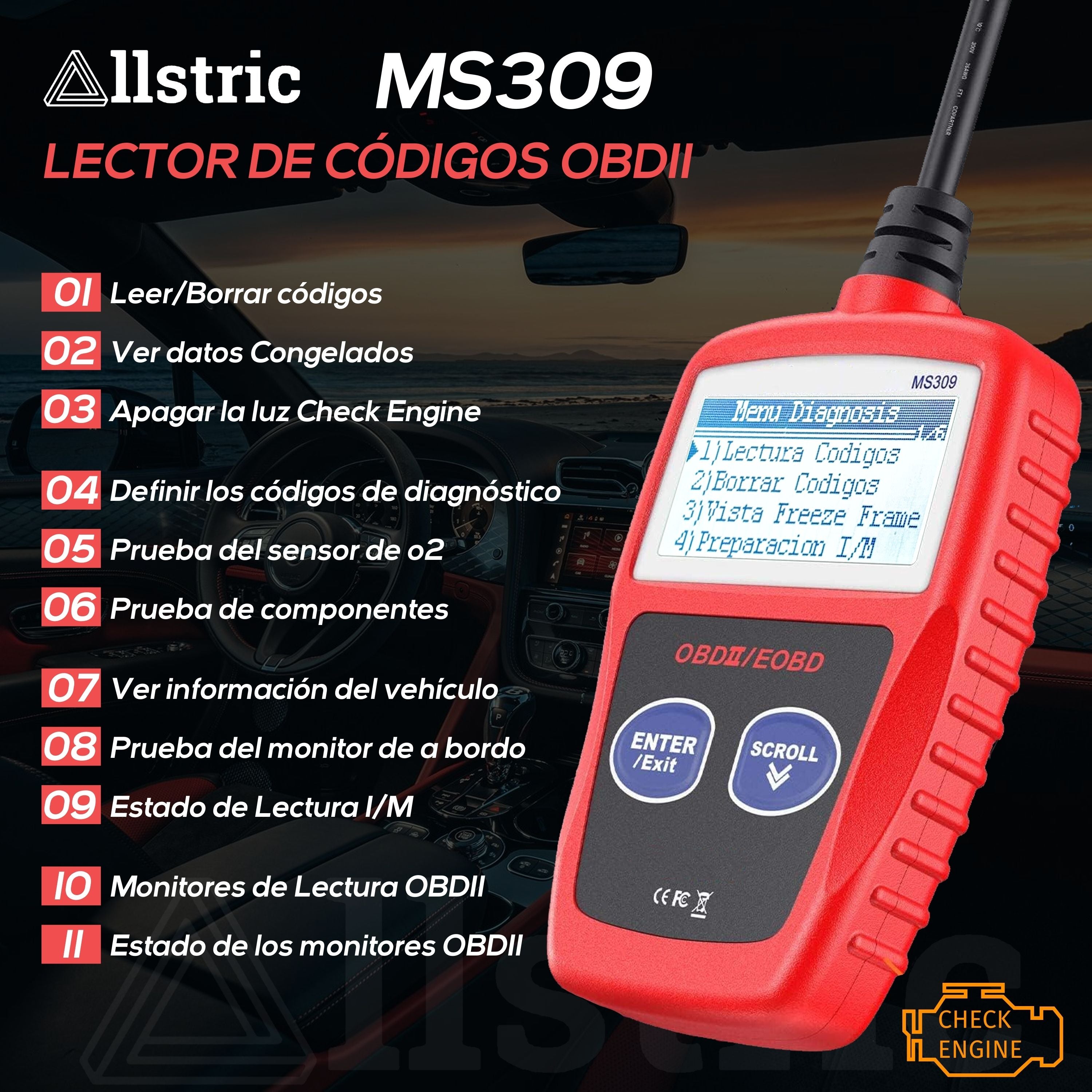 Allstric️ MS309 OBD2 Herramienta de Diagnosis