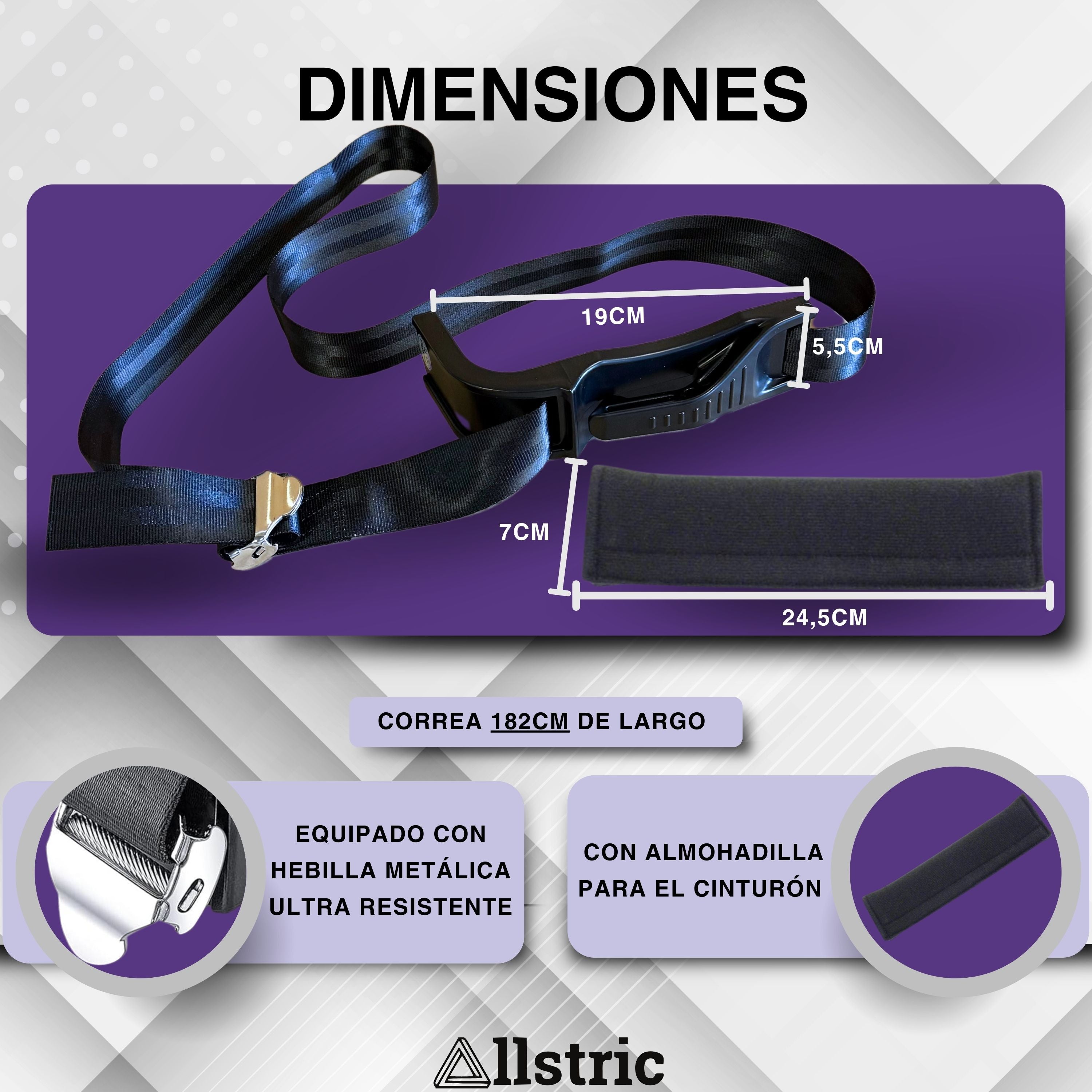 Allstric® Pack Cinturon Embarazada Coche Homologado