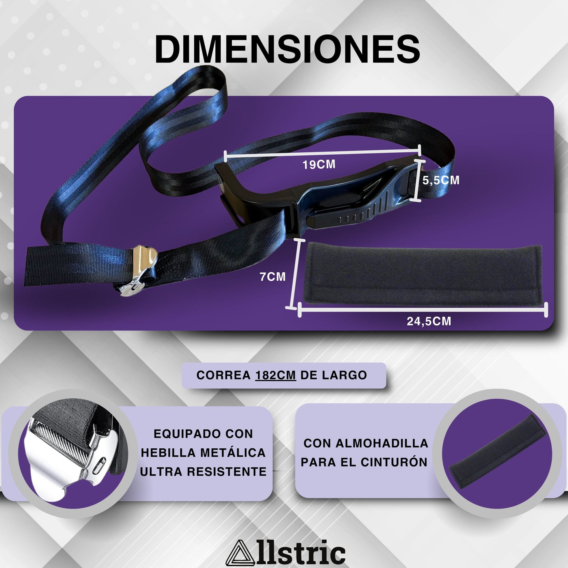 Allstric® Pack Cinturon Embarazada Coche Homologado