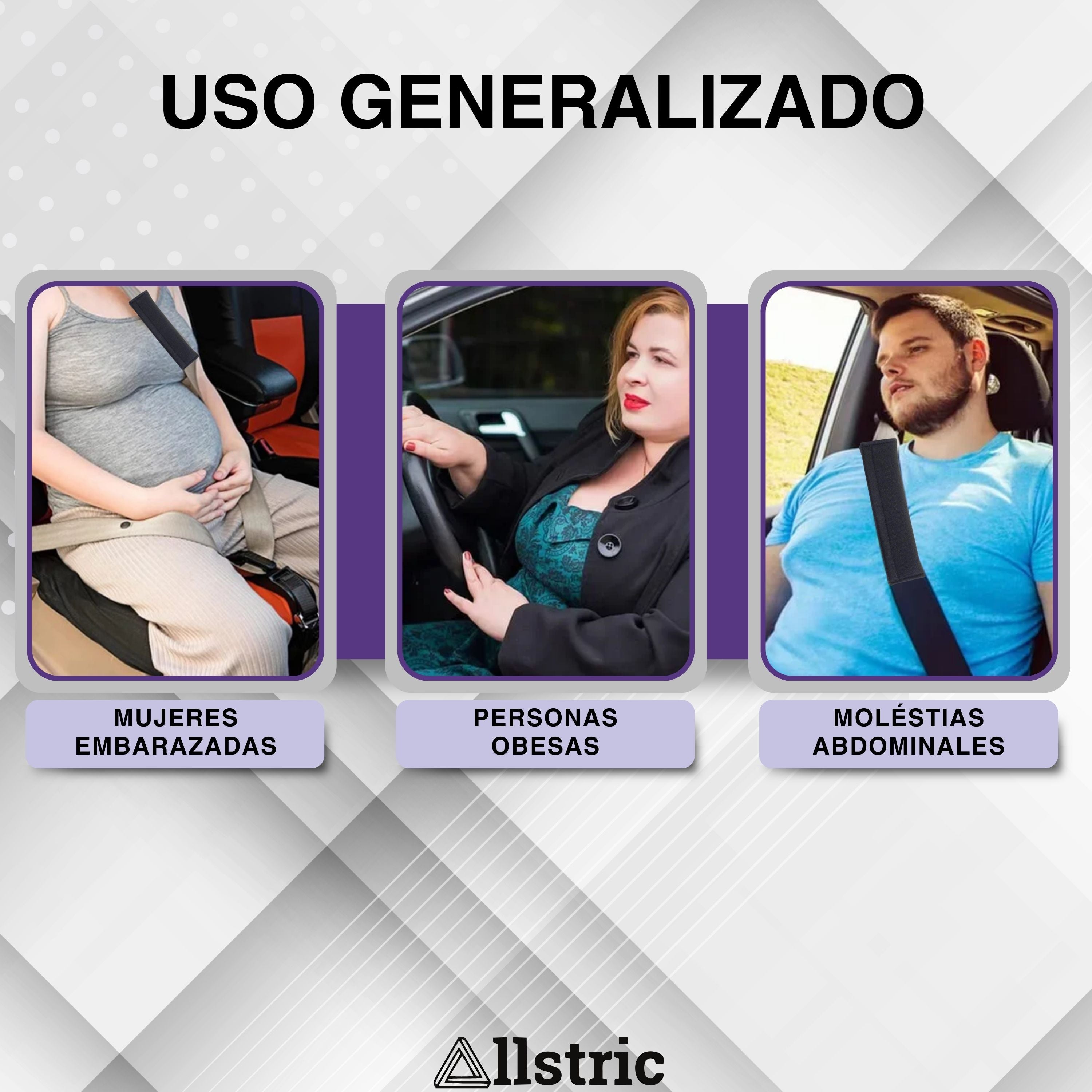 Allstric® Pack Cinturon Embarazada Coche Homologado