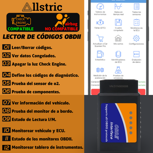 <strong>Allstric OBD2 Interface</strong><br> Saber qué le pasa a tu coche antes de que el taller te lo diga