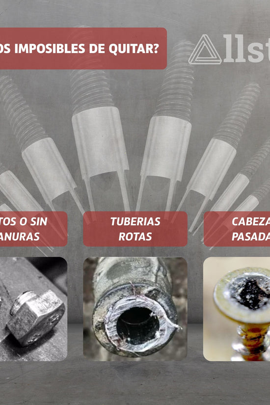 Allstric Juego 8 Extractor de Tornillos Rotos y Dañados