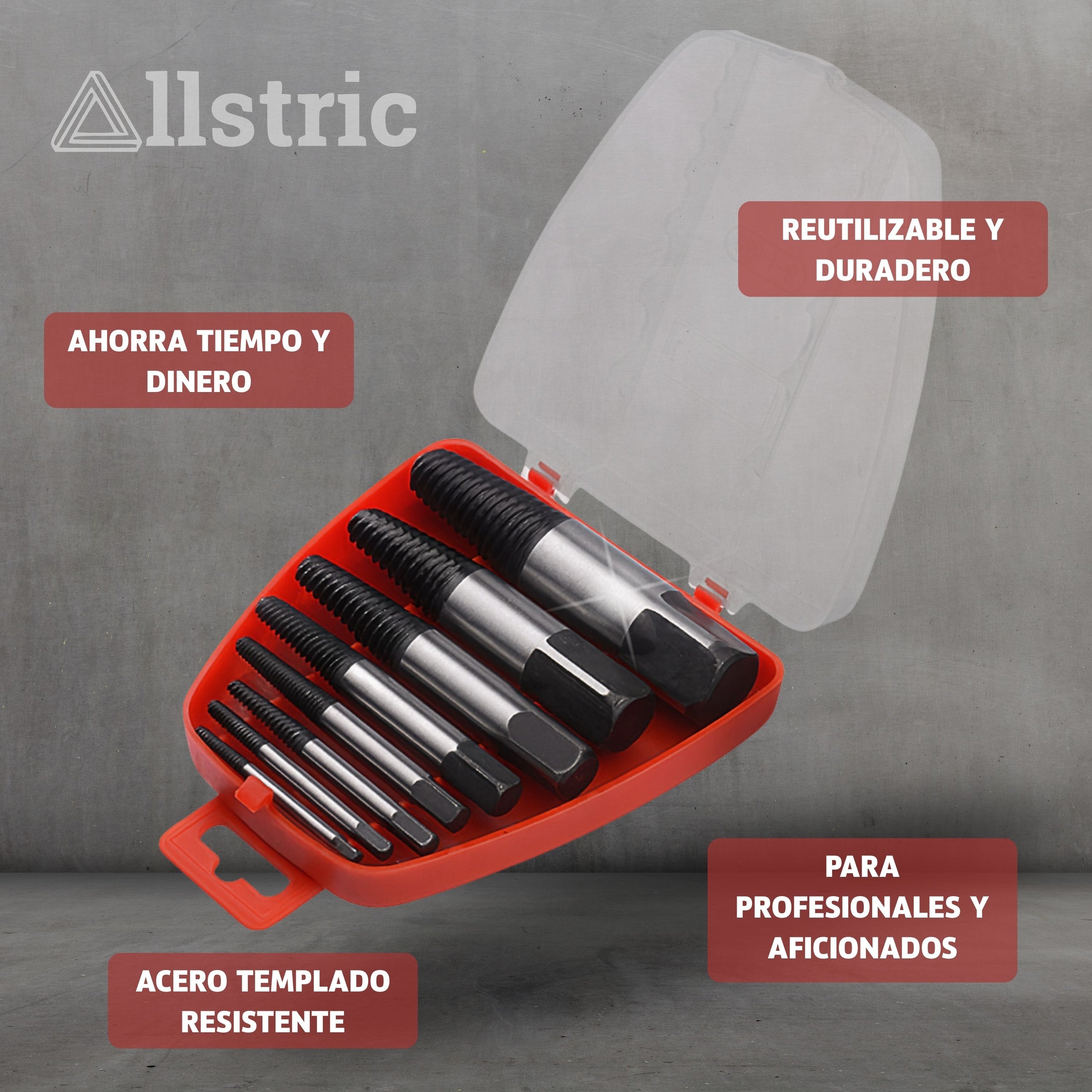 Allstric Juego 8 Extractor de Tornillos Rotos y Dañados