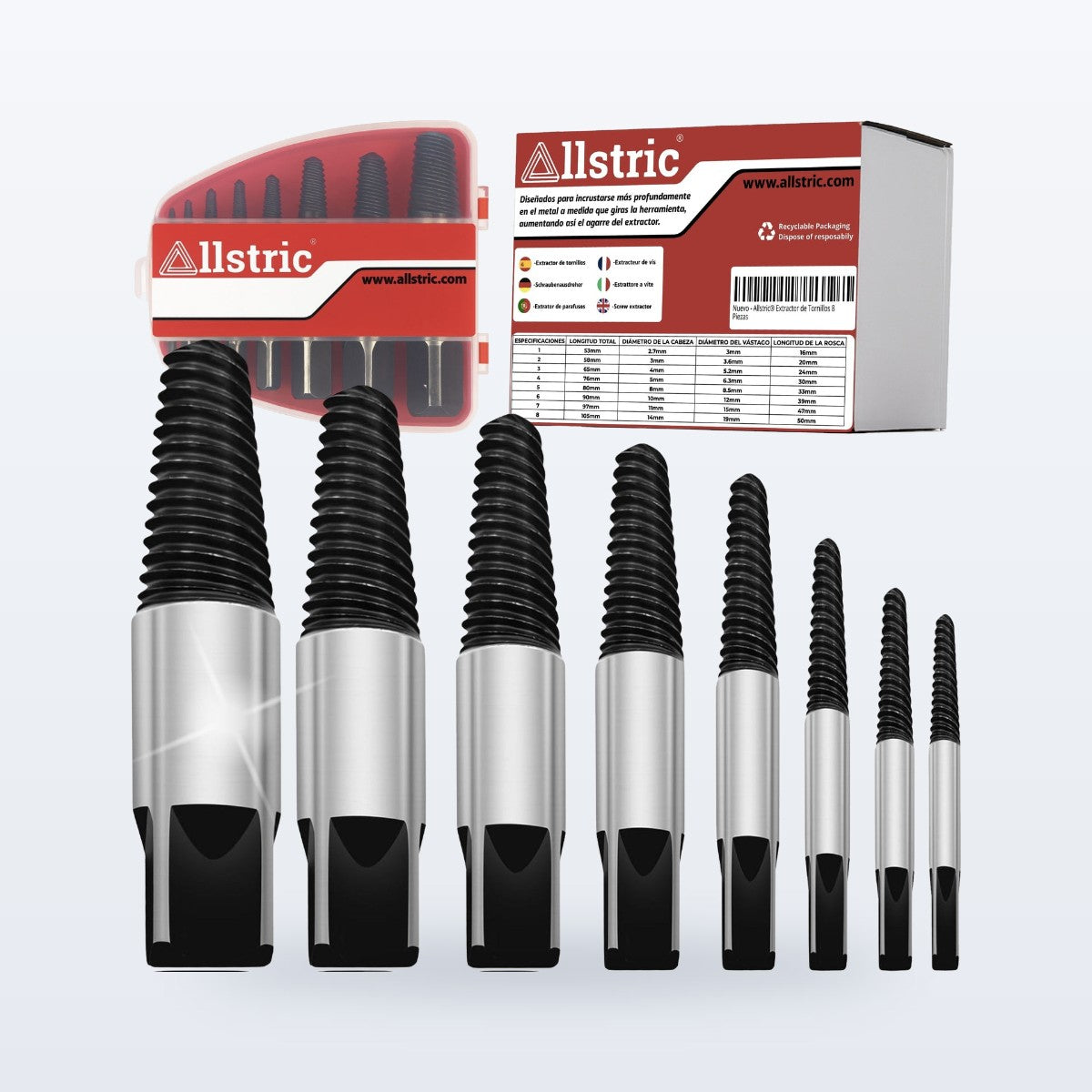 Allstric Extractor de Tornillos Rotos