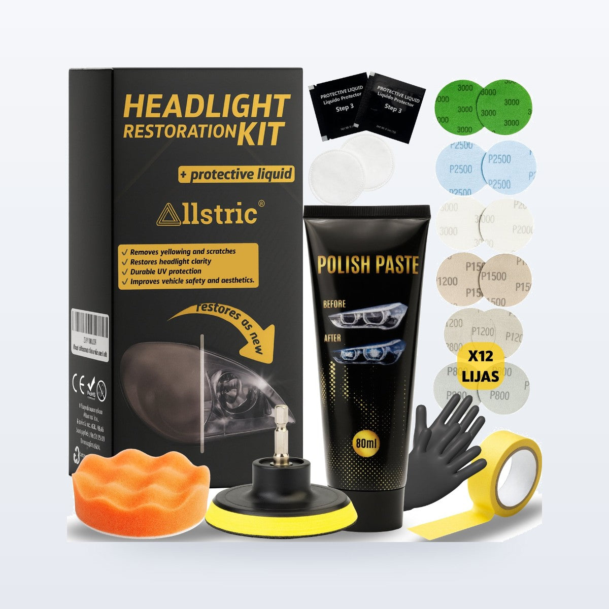 Allstric Kit Restaurador de Faros