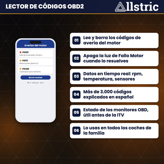 Allstric Lector OBD2 Bluetooth Naranja