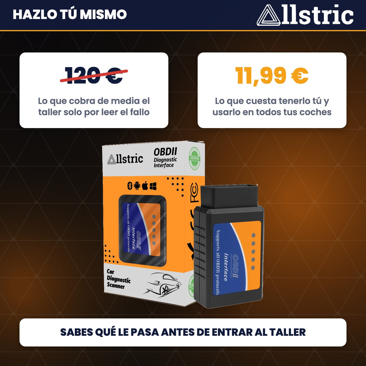 <strong>Interface OBD2 Allstric</strong><br> Sachez ce qui ne va pas avec votre voiture avant que le mécanicien ne vous le dise